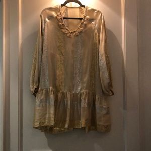 Rachel Zoe gold goddess mini dress ✨✨